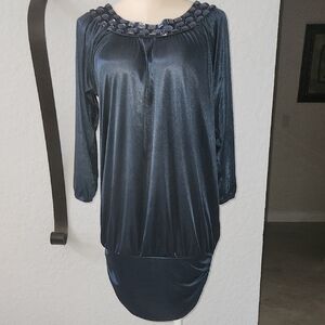 Chic Blue Long Sleeve Dress